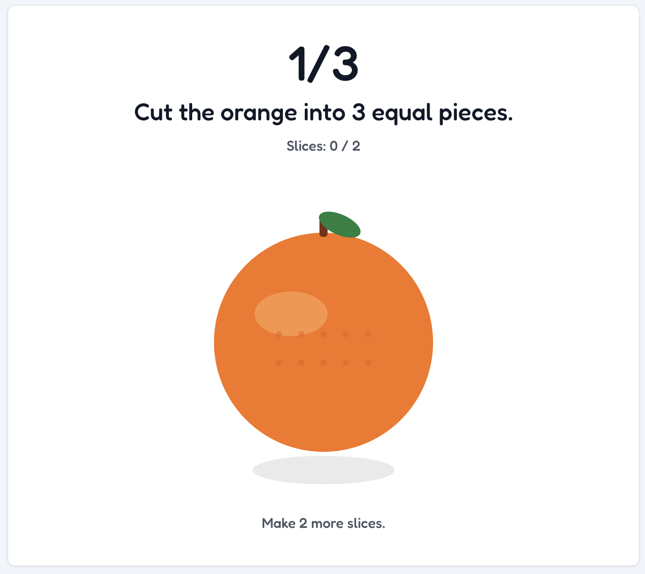 Fruit Fractions game in play
