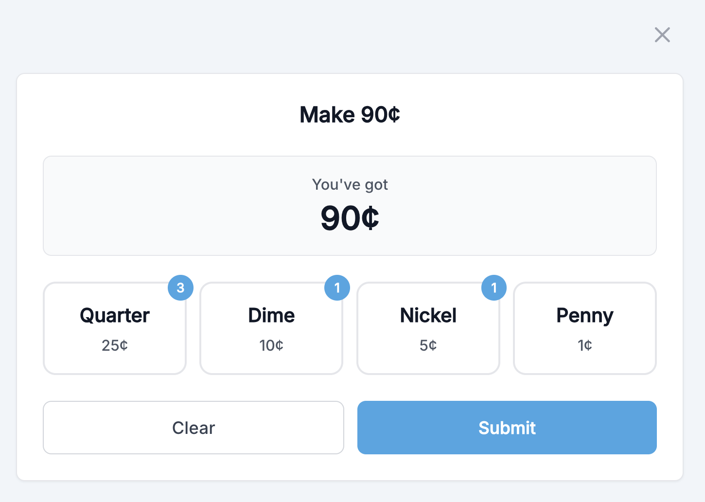 Make Change game in play